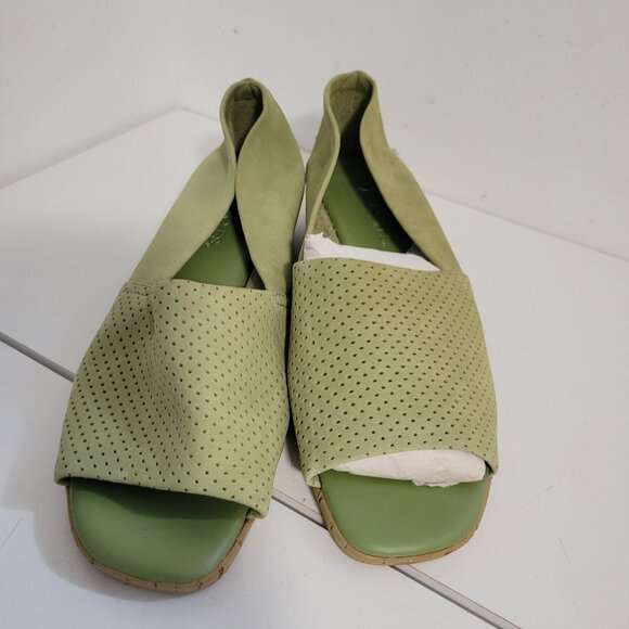 Vintage Summer Green Wedge Sandal -Open Toe /Low Heel - Picture 1 of 4